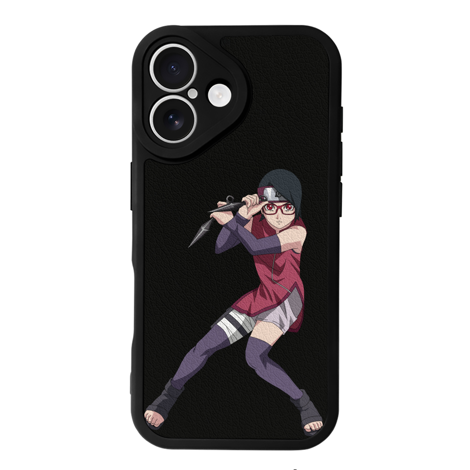 （画像用） NARUTO -ナルト- うちは サラダ Uchiha Sarada 【iPhone 16シリーズ対応】シリコンスマホケース（レザー調） 材質：シリコン